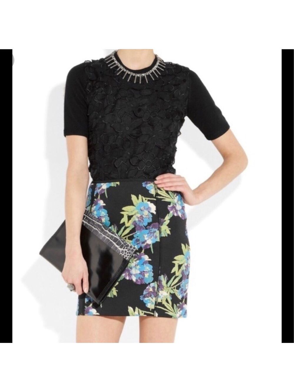 Elizabeth & James floral zip scuba skirt